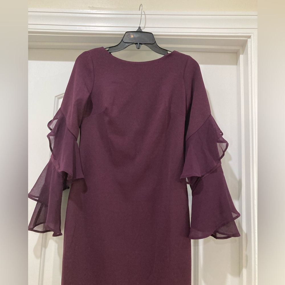 Calvin Klein Long Sleeve Dress - Deep Purple Like New - Picture 4 of 7